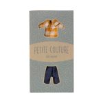 Maileg Yellow checked shirt and pants, Dad mouse