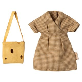 Maileg Mum Mouse Clothes – Dress with Bag