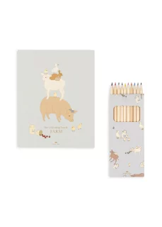 Konges Sløjd, Coloring Book And Pencils, Farm