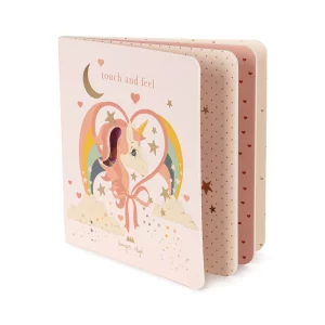 Touch and Feel Book – Unicorn (KS101712): сензорна картонена книжка с пухкави и crinkly текстури и цветни илюстрации за бебета от 6+ месеца
