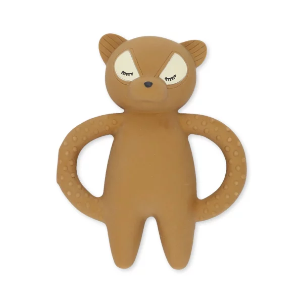 Rubber baby teether in the shape of an animal made of 100% natural rubber with embossed textures for multi-stimulus stimulation, 13×10 cm