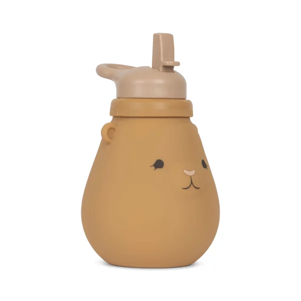 Baby silicone bottle 400 ml with a bear shape and BPA-free cap - ideal for babies over 18 months