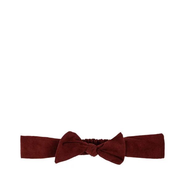 Velvet Hairband Red Dahlia – velvet hairband with red ribbon, 95% recycled polyester and 5% elastane