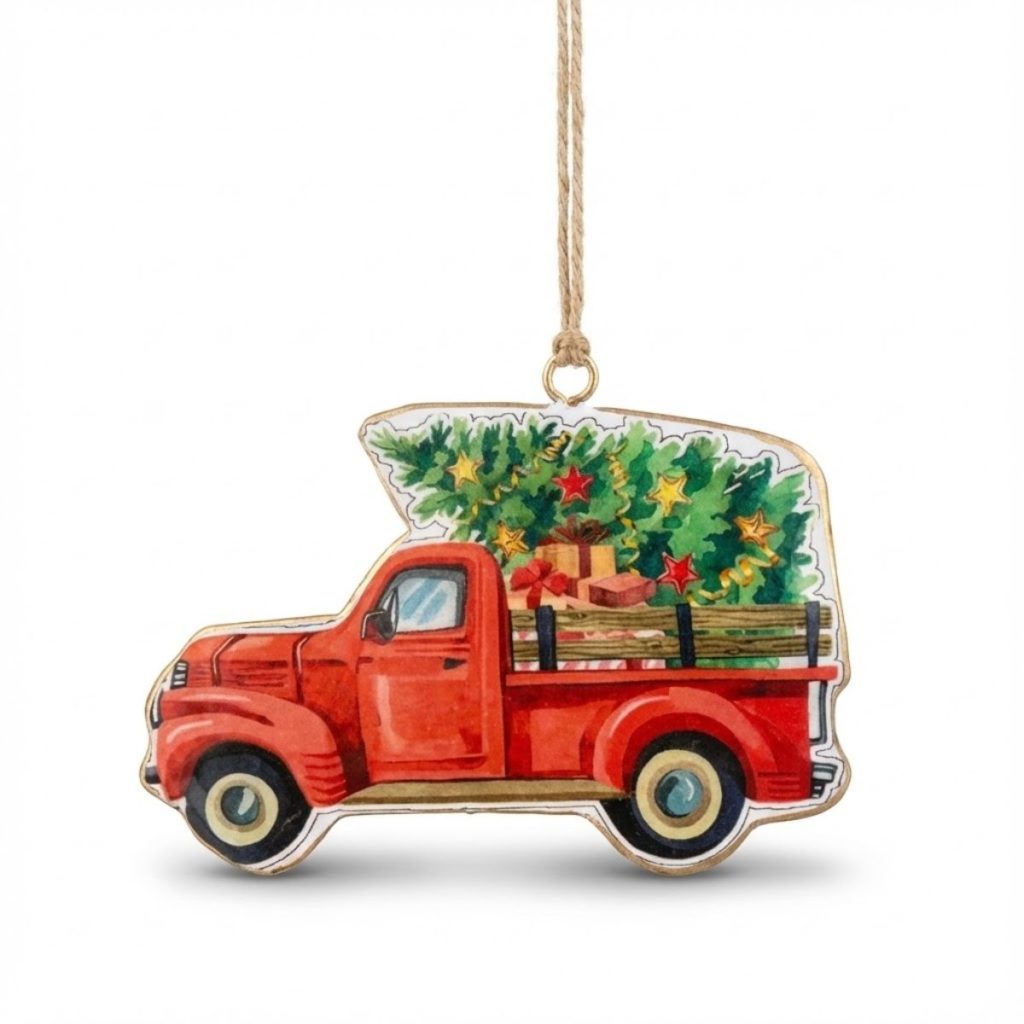 Christmas Ornament, Pickup Truck with Christmas Tree, My snowdrop