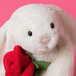 Jellycat, Cream Bunny with Rose - Gallery Image