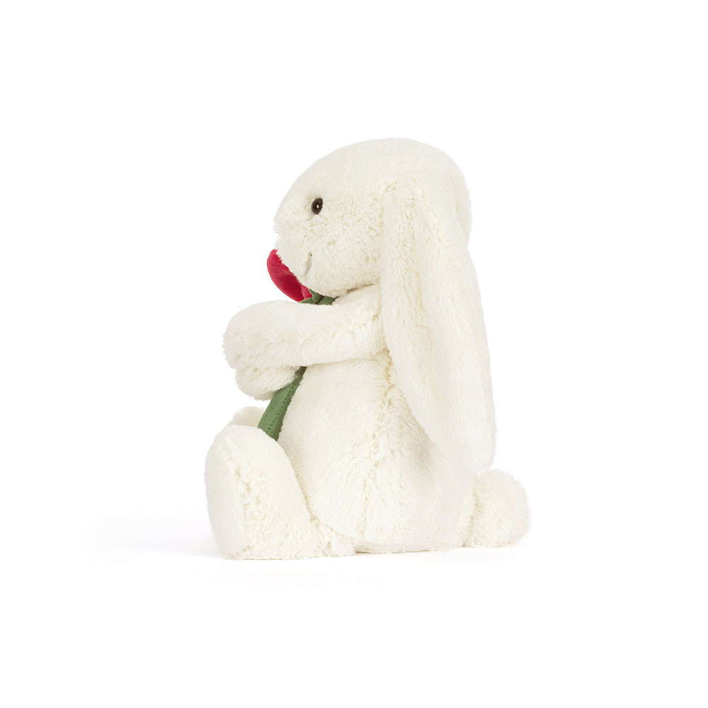 Jellycat Cream Bunny with Rose – Jucărie de Pluș – My snowdrop
