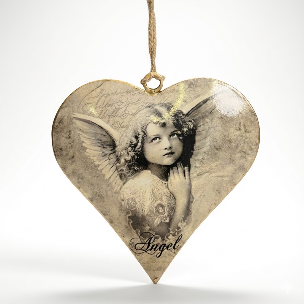 Christmas Ornament, Christmas Ornament Heart Angel 10 cm, My snowdrop