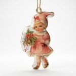 Christmas Ornament, Vintage Girl with Wreath, My snowdrop - Main Image