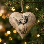 Christmas Ornament, Christmas Ornament Heart Angel 10 cm, My snowdrop - Gallery Image