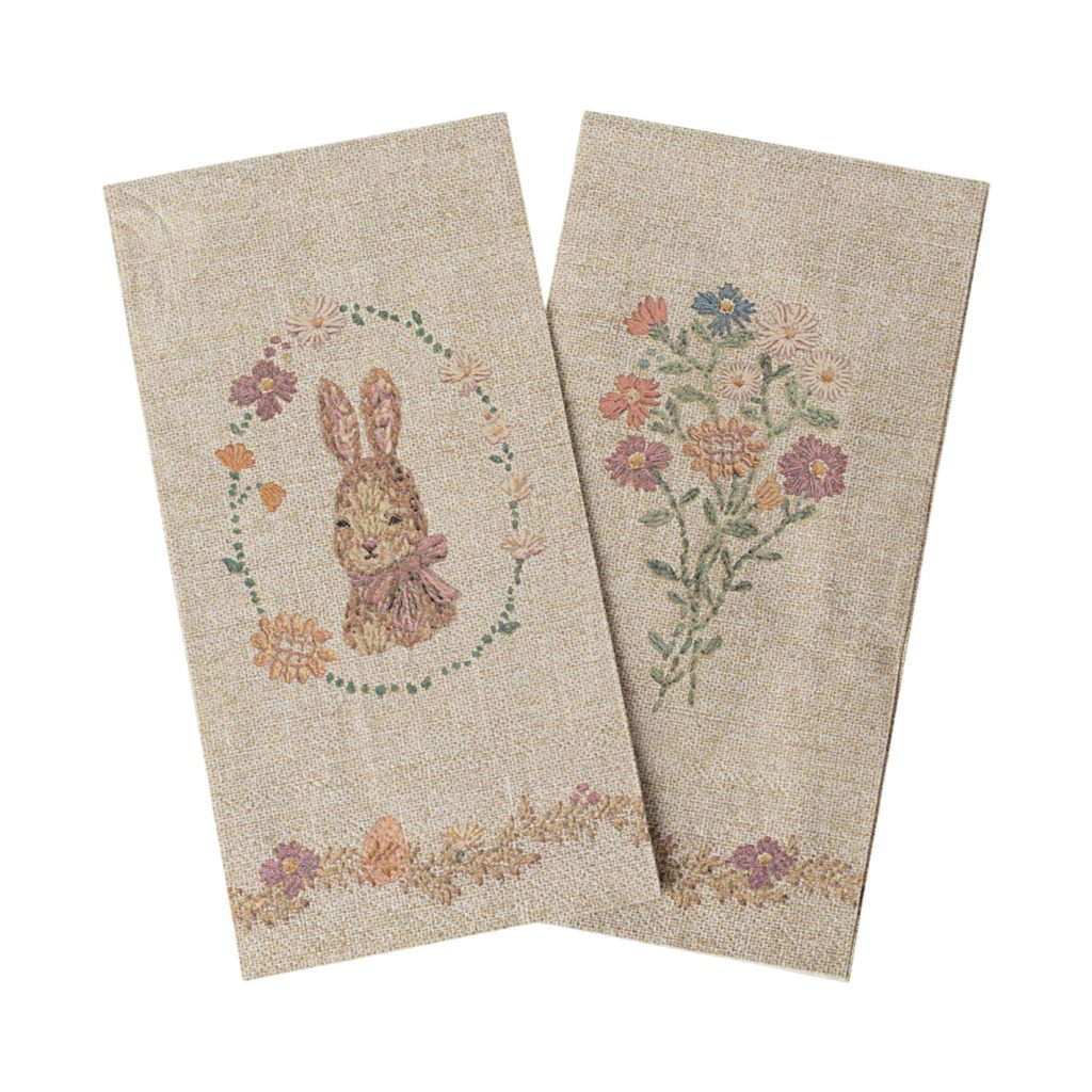 Maileg Paper Napkins Lapin de Pâques - Sand/Rose, 20 pcs