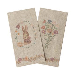 Maileg Paper Napkins Lapin de Pâques - Sand/Rose, 20 pcs