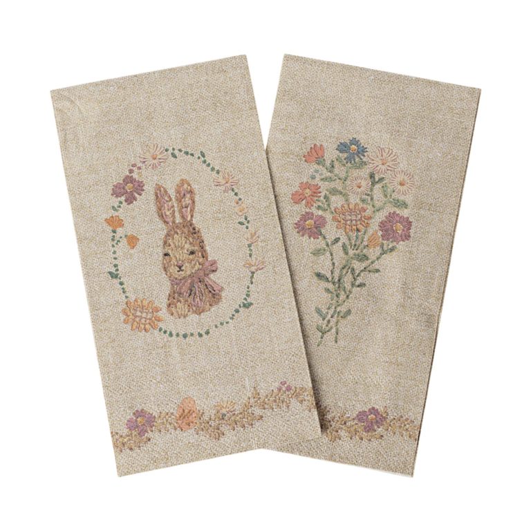Maileg Paper Napkins Lapin de Pâques - Sand/Rose, 20 pcs