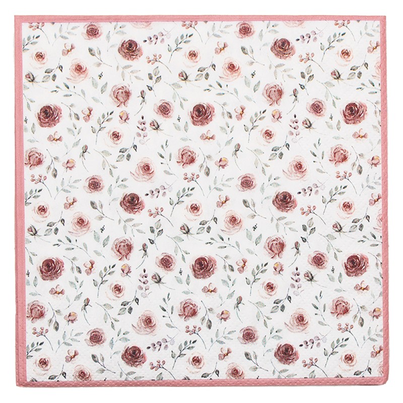 Napkins, Roses, Set of 20, 33x33 cm