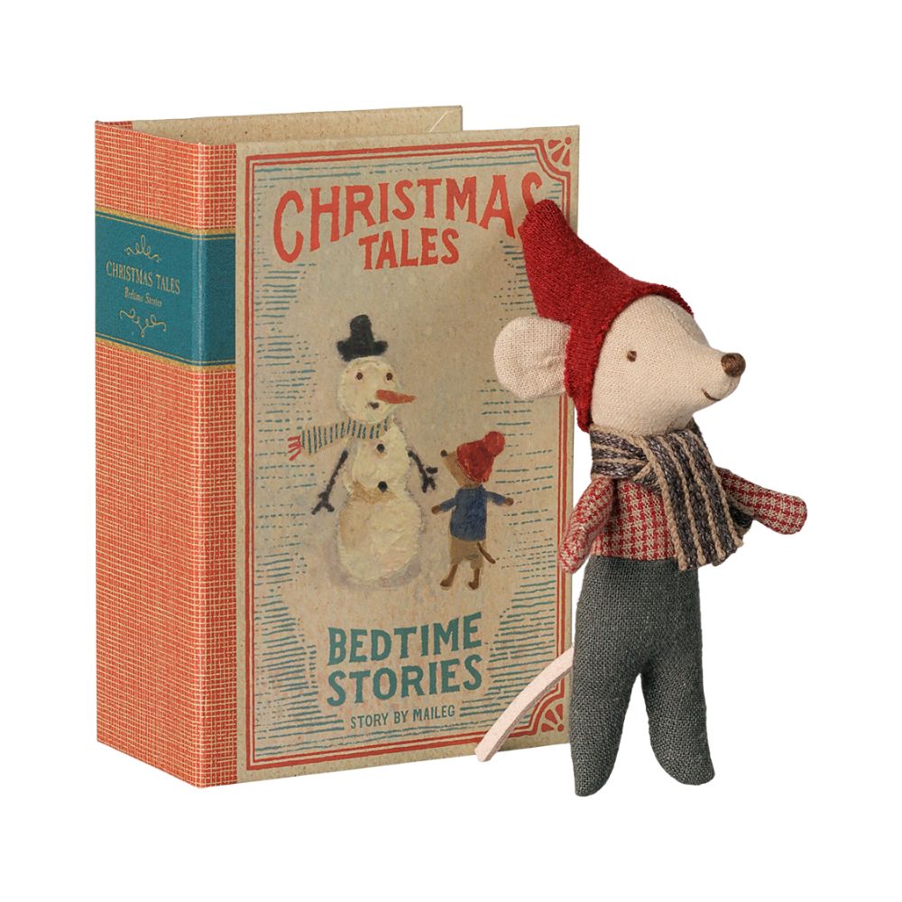 Maileg Christmas Mouse, Baby in Book - Product Image