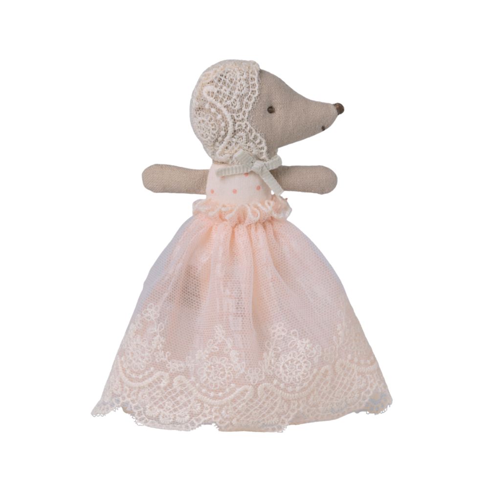 Maileg Baby Mouse in Gown – Powder - Product Image