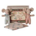 Maileg Twins, Baby Mice in Matchbox – Checker - Gallery Image