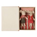 Maileg Christmas Twin Mice, Little Sister and Brother in Book - Gallery Image